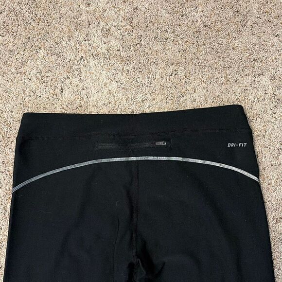 Nike Dri-fit Running Black Leggings Tights Ankle Zip Large - Picture 7 of 7